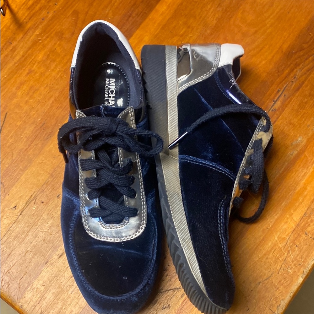 Michael Kors Navy and Silver Sneakers - Picture 2 of 6